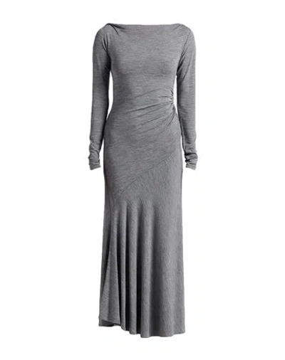 The Andamane Woman Maxi Dress Grey Size 6 Polyamide, Viscose, Wool, Elastane In Gray