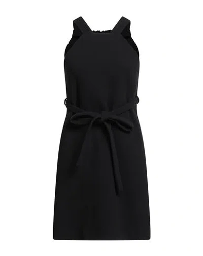 Patou A-line Halterneck Dress With Tied Waist In Black