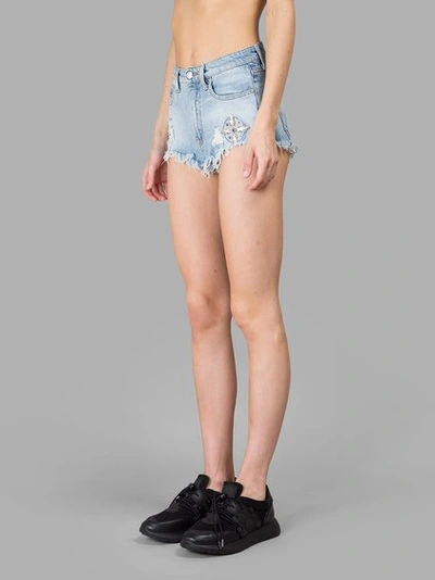 Shop Marcelo Burlon County Of Milan Blue Beth Shorts