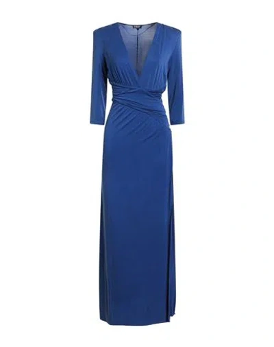 Liu •jo Woman Maxi Dress Bright Blue Size 10 Cupro, Elastane In Blue
