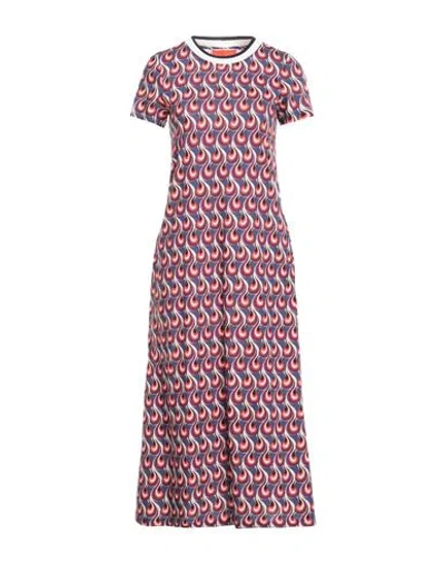La Doublej Flame-print Short-sleeve Midi Dress In Pink