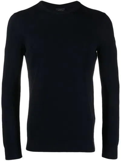 Paul & Shark Cotton Roundneck Sweater In Blue