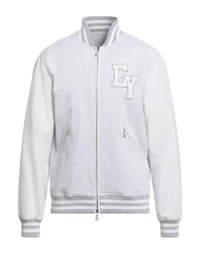 Eleventy Platinum Man Jacket Light Grey Size Xxl Cotton, Polyamide, Elastane, Wool In White