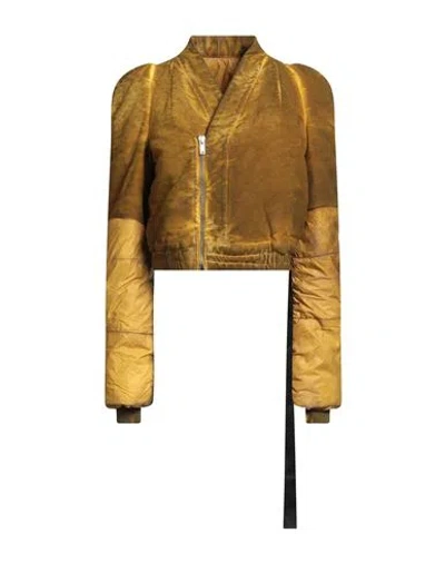 Rick Owens Drkshdw Drkshdw By Rick Owens Woman Jacket Marigold Size S Cotton, Polyamide In Yellow