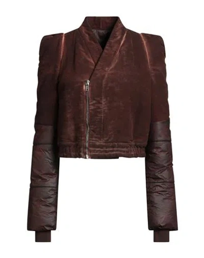 Rick Owens Drkshdw Drkshdw By Rick Owens Woman Jacket Chocolate Brown Size S Cotton, Polyamide