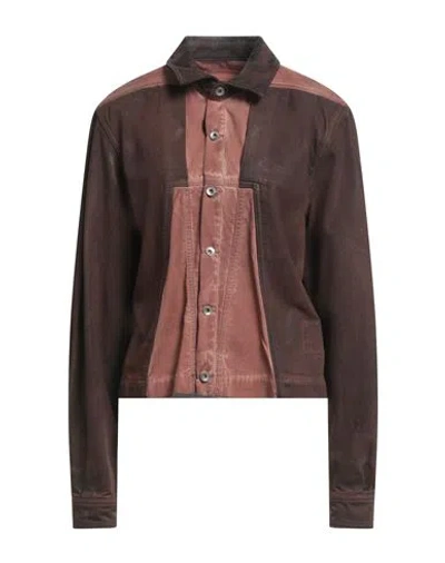 Rick Owens Drkshdw Drkshdw By Rick Owens Woman Denim Outerwear Brown Size S Cotton