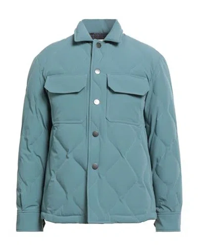 Arpège Heritage Man Puffer Slate Blue Size 40 Polyamide, Polyester, Elastane In Blue