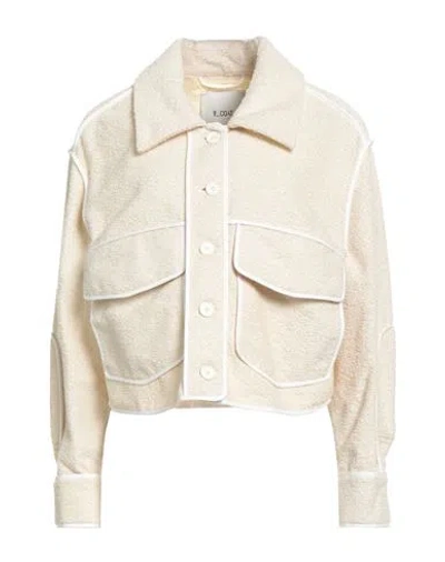 T Coat T_coat Woman Jacket Ivory Size 6 Cotton, Polyester In Neutral