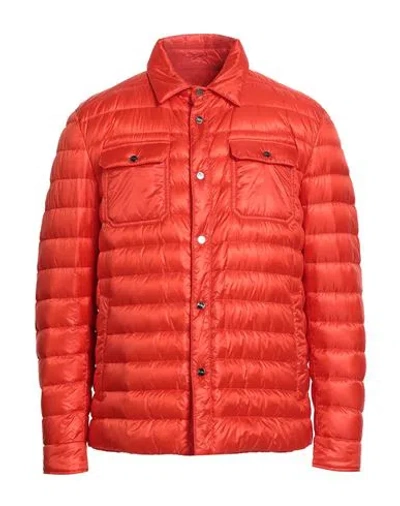 Herno Man Puffer Orange Size 40 Polyamide In Red