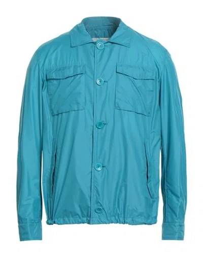 Herno Man Jacket Azure Size 48 Polyamide In Blue