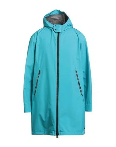 Herno Laminar Man Overcoat & Trench Coat Turquoise Size 40 Polyester, Ptfe - Polytetrafluoroethylene In Blue