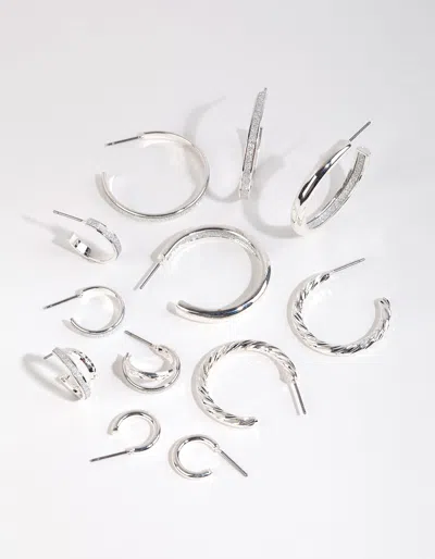 Lovisa Silver Glitter Paper Earring Pack In Silver
