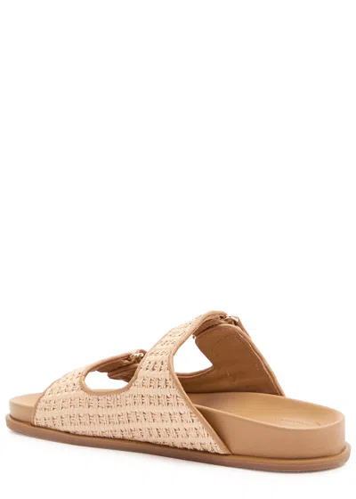 Jimmy Choo Fayence Leather-trimmed Raffia Sandals In Neutral