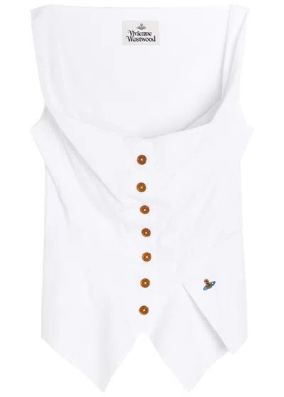 Vivienne Westwood Square-neck Button Down Top In White