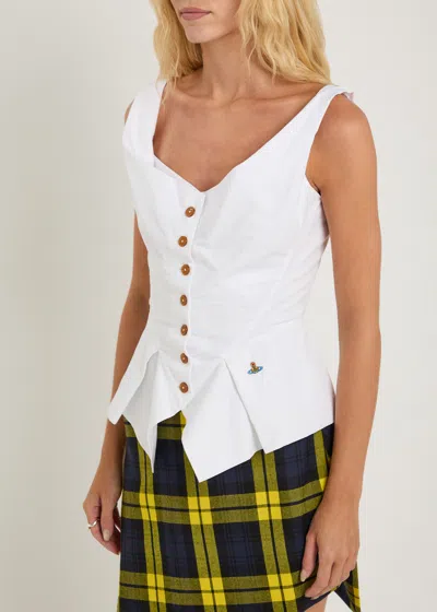 Vivienne Westwood Square-neck Button Down Top In White