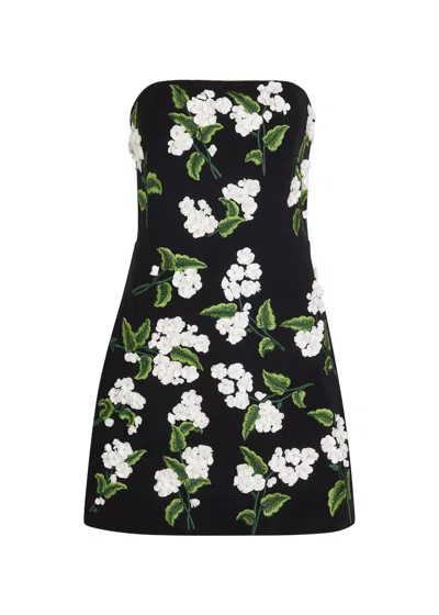 Alice And Olivia Velia Embellished Strapless Mini Gown In Black