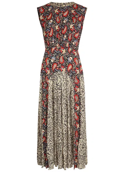 Rixo London Rixo Caroline Printed Chiffon Midi Dress In Multi