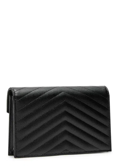 Saint Laurent Envelope Cassandre Wallet On Chain In Black