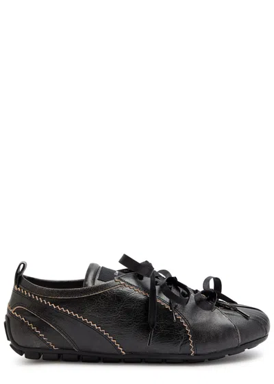 Simone Rocha Ballerina Grip Leather Sneakers In Brown