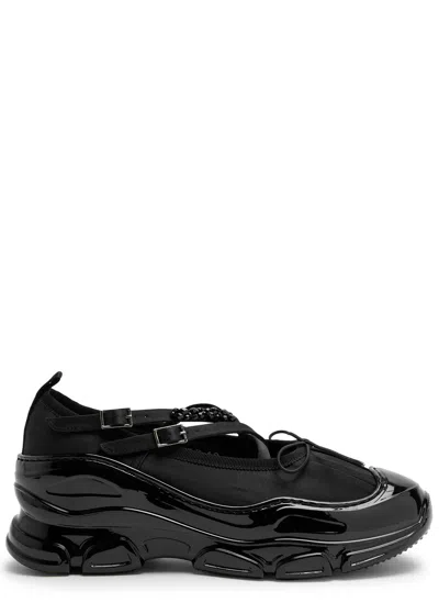 Simone Rocha Embellished Satin Sneakers In Black