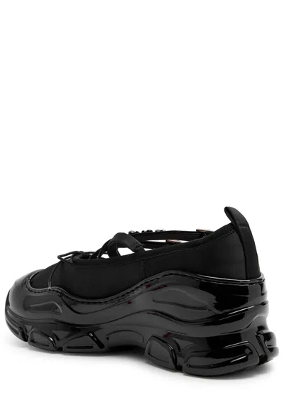 Simone Rocha Embellished Satin Sneakers In Black