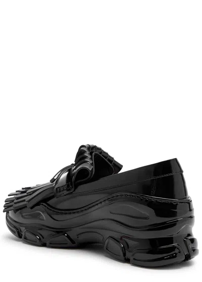 Simone Rocha Tracker Loafer Fringed Leather Sneakers In Black