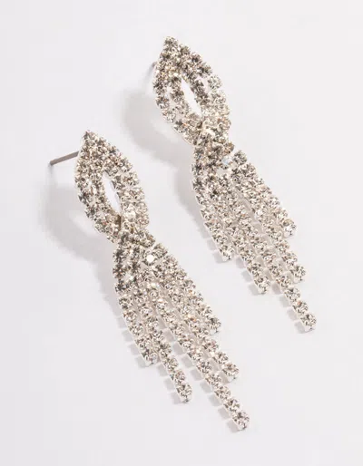 Lovisa Silver Mini Twist Cupchain Drop Earrings In Silver