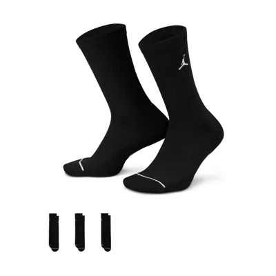 Jordan Mens  Every Day Cushioned Crew 3 Pack In Black