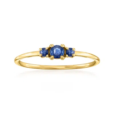 Rs Pure By Ross-simons Sapphire 3-stone Ring In 14kt Yellow Gold In Blue