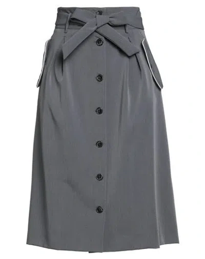 Alessia Santi Woman Midi Skirt Grey Size 6 Polyester, Viscose, Elastane In Gray