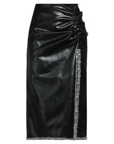Des_phemmes Woman Midi Skirt Black Size 6 Polyester, Polyurethane In Black