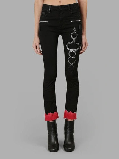 Shop Marcelo Burlon County Of Milan Black Alyssa Cropped Jeans