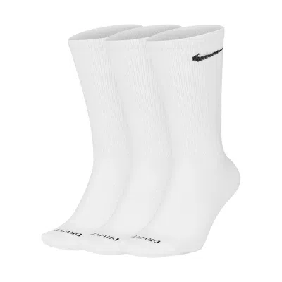Nike Everyday Plus Cushioned Training Crew Socks, Pack Of 3 In White