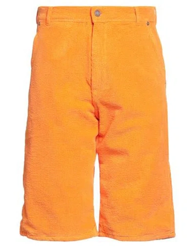 Erl Man Shorts & Bermuda Shorts Orange Size L Cotton, Elastane In Orange
