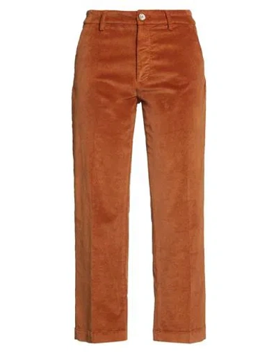 Re-hash Re_hash Woman Pants Camel Size 32 Cotton, Lyocell, Elastane In Brown