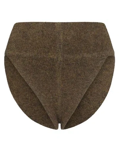 Rick Owens Woman Shorts & Bermuda Shorts Khaki Size S Baby Alpaca Wool, Polyamide, Wool, Elastane In Neutral