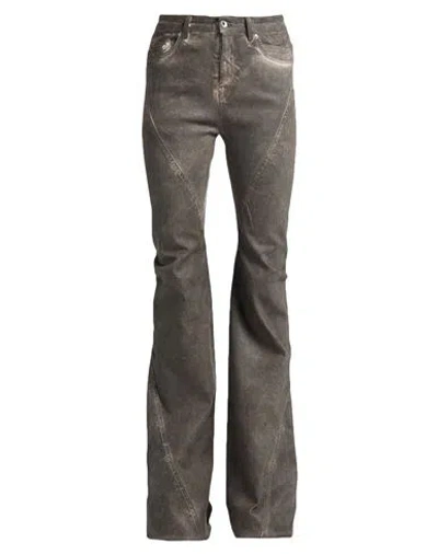 Rick Owens Drkshdw Drkshdw By Rick Owens Woman Jeans Grey Size 29 Cotton, Elastomultiester, Rubber In Gray