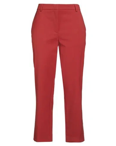 Jucca Woman Pants Rust Size 10 Polyester, Virgin Wool, Elastane In Red