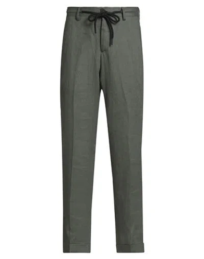 Alessandro Gilles Man Pants Military Green Size 30 Linen