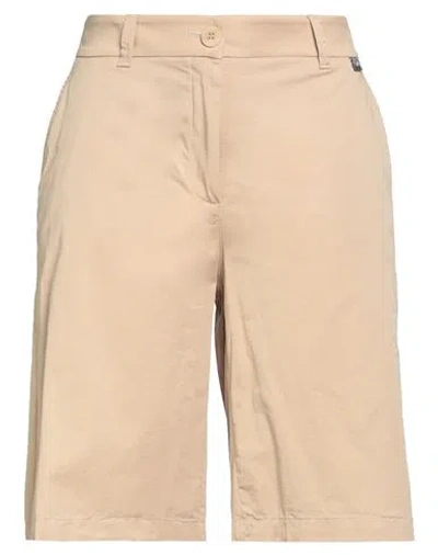 Marc Cain Woman Shorts & Bermuda Shorts Sand Size 4 Cotton, Viscose, Elastane In Neutral
