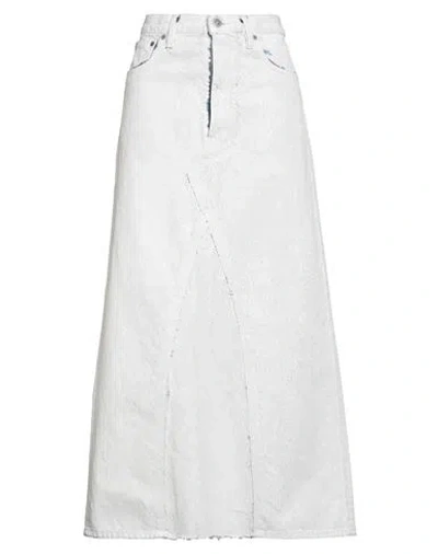 Maison Margiela Painted Denim Maxi Skirt In White