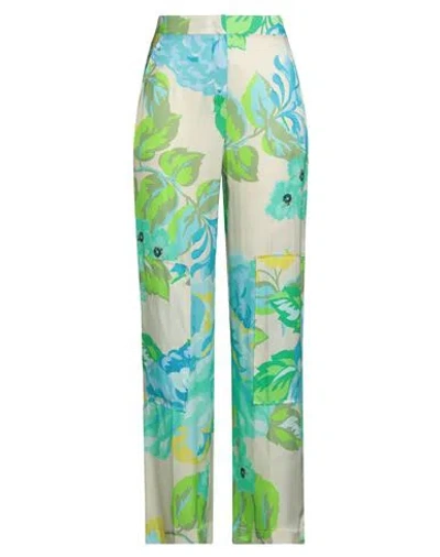 Seventy Venezia Woman Pants Azure Size 12 Viscose In Multi