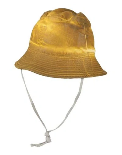 Rick Owens Drkshdw Drkshdw By Rick Owens Man Hat Mustard Size S Cotton, Polyester, Elastane In Yellow