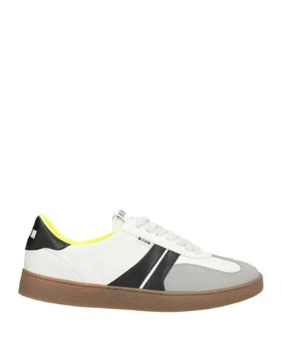 Msgm Man Sneakers Grey Size 8 Textile Fibers In Multi