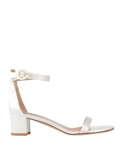Gianvito Rossi Woman Sandals White Size 8 Textile Fibers