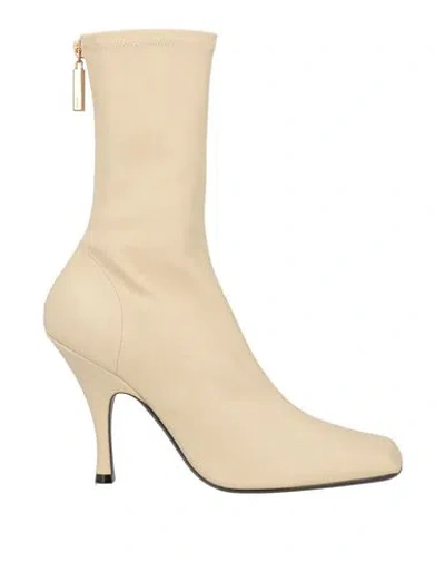Khaite 100mm Eva Leather Mid Calf Boots In Neutral