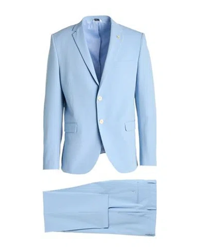 Alessandro Gilles Man Suit Sky Blue Size 44 Wool, Viscose, Elastane