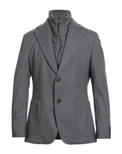 Windsor . Man Blazer Charcoal Size 44 Wool, Polyester, Viscose, Elastane In Gray
