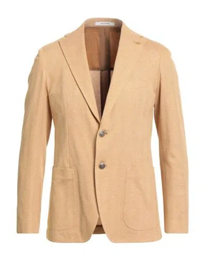 Tagliatore Man Blazer Mustard Size 44 Cotton In Neutral