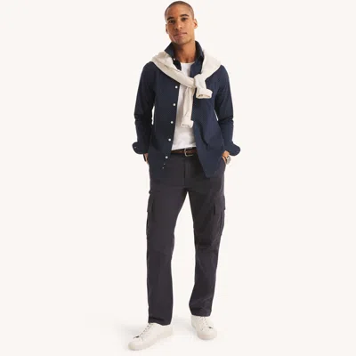 Nautica Mens Slim Fit Wrinkle-resistant Printed Shirt In Blue